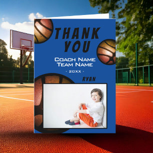 Basketball Metallische Foto Danke Trainer Karte