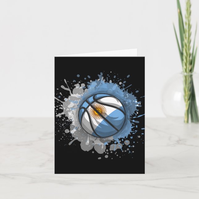 Basketball mit argentinischer Flagge Karte (Vorderseite)