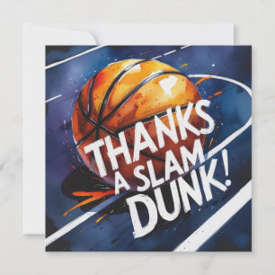 Basketball mit Ball Dank an den Slam Dunk Dankeskarte