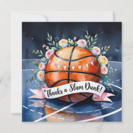 Basketball mit Ball Dank einer Slam-Dunk-Hochzeit Dankeskarte