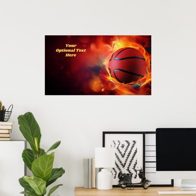 Basketball mit benutzerdefiniertem Text Poster (Heimbüro)