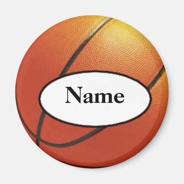 Basketball mit deinem Namen Magnet (Vorne)