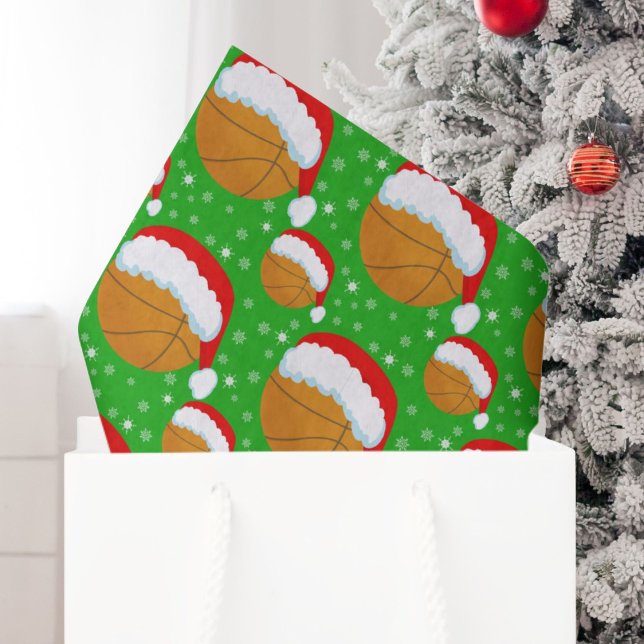Basketball mit Hut und Schneeflocken des Weihnacht Seidenpapier (Von Creator hochgeladen)
