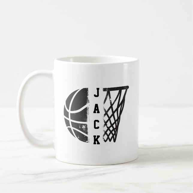Basketball mit Ihrem Namen oder Team Kaffeetasse (Links)