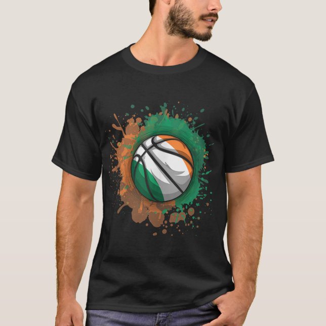 Basketball mit irischer Flagge - Top (Vorderseite)