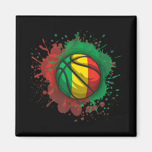 Basketball mit Kongoblatt Magnet