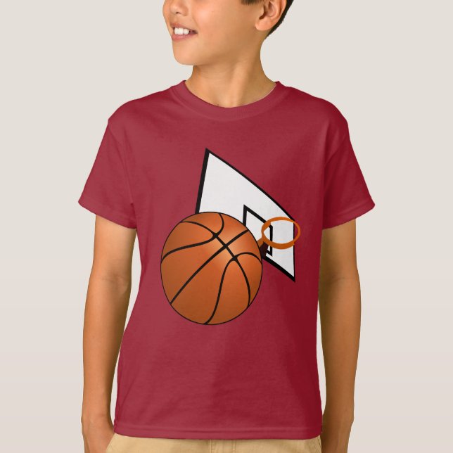 Basketball mit Korb T-Shirt (Vorderseite)