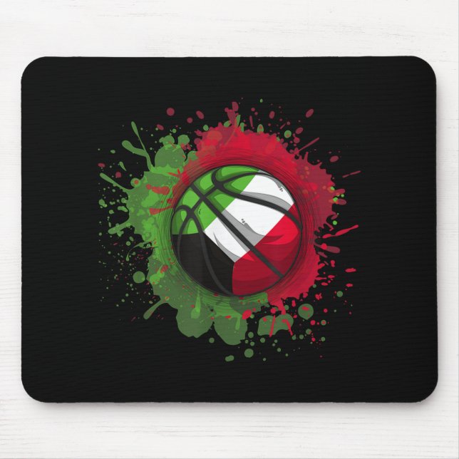 Basketball mit Kuwait-Flagge Mousepad (Vorne)