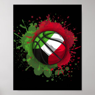 Basketball mit Kuwait-Flagge Poster