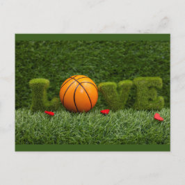 Basketball mit Liebe Rote Herzen mein Valentin Postkarte