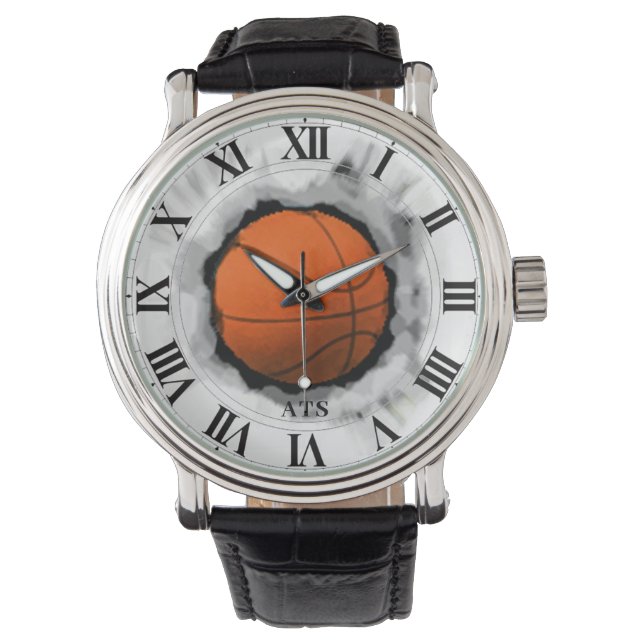 Basketball Mit Monogramm Armbanduhr (Vorderseite)