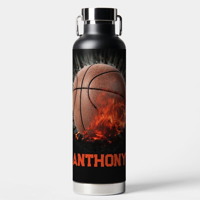 Basketball mit Namen Trinkflasche (Vorderseite)