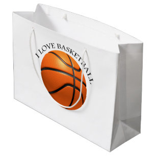 Basketball mit orangefarbenem schwarzem Leder, gro Große Geschenktüte