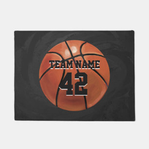 Basketball mit personalisiertem Namen und Zahl Fußmatte