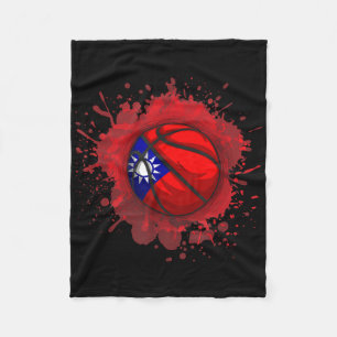 Basketball mit taiwanesischer Flagge Fleecedecke