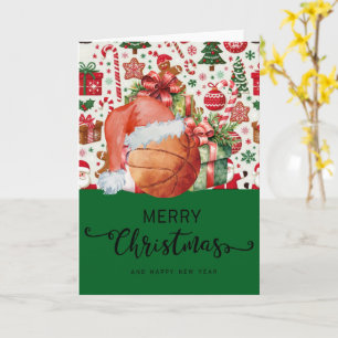 Basketball mit Weihnachten Thema für Spieler Karte