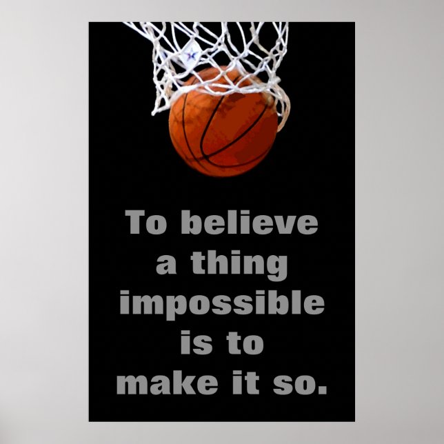 Basketball Motivierend Inspiration Errungenschaft Poster (Vorne)