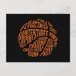 Basketball Motivierend Word Cloud Art Postkarte