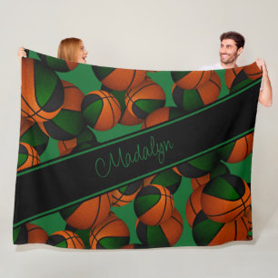 Basketball-Muster für schwarze Mädchen Fleecedecke