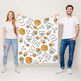 Basketball-Muster-Name-Fleecedecken Fleecedecke