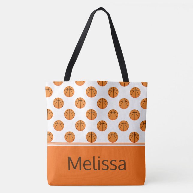 Basketball-Muster | personalisiert Tasche (Vorderseite)