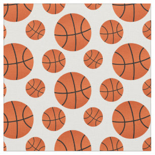 Basketball-Muster Weiße Hintergründe Stoff