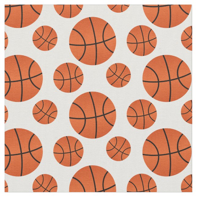 Basketball-Muster Weiße Hintergründe Stoff (Nahaufnahme)