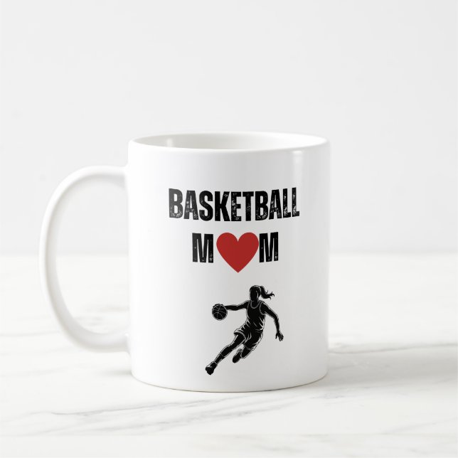 Basketball-Mutter (weibliche Spielerin) Kaffeetasse (Links)