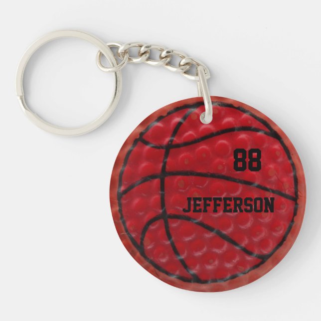 Basketball Nah-up individuelle Name und Nummer Schlüsselanhänger (Vorderseite)