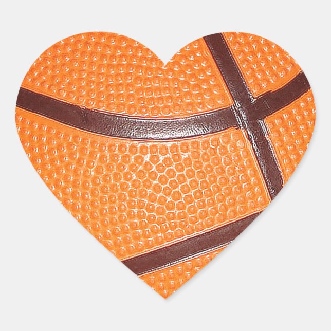 Basketball Nah-up Texturhaut Herz-Aufkleber (Vorderseite)