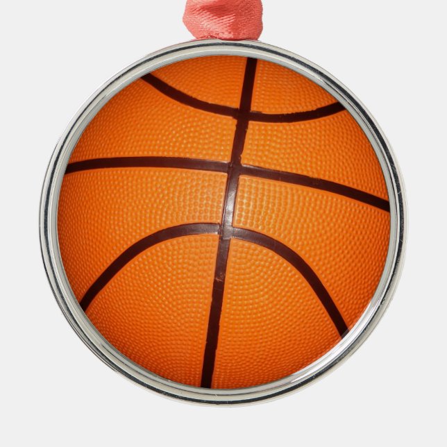 Basketball Nah-up Texturhaut Ornament Aus Metall (Vorne)