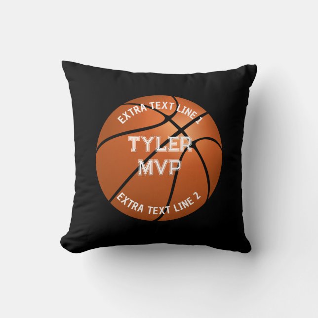 Basketball, Name des Kindes MVP/Number, 2 Linien s Kissen (Vorderseite)