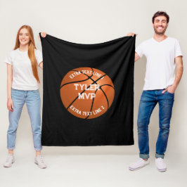 Basketball, Name des Kindes, MVP/Nummer, 2 Textlin Fleecedecke