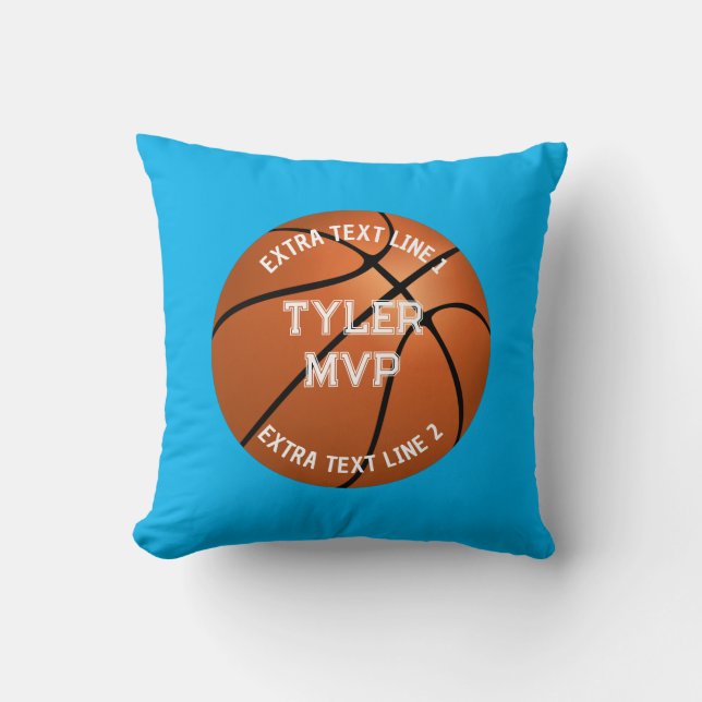 Basketball, Name des Kindes, MVP/Nummer, 2 Textlin Kissen (Vorderseite)