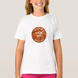 Basketball, Name des Kindes, MVP/Nummer, 2 Textlin T-Shirt