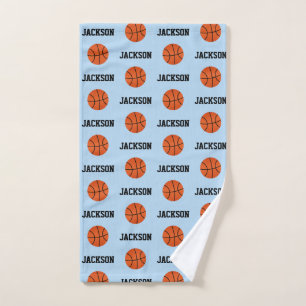 Basketball Name Muster Kids Blau Handtuch