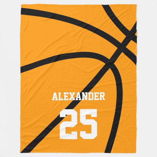 Basketball | Name & Nummer Fleecedecke (Vorderseite)