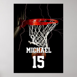 Basketball Name und Nummer hinzufügen Poster