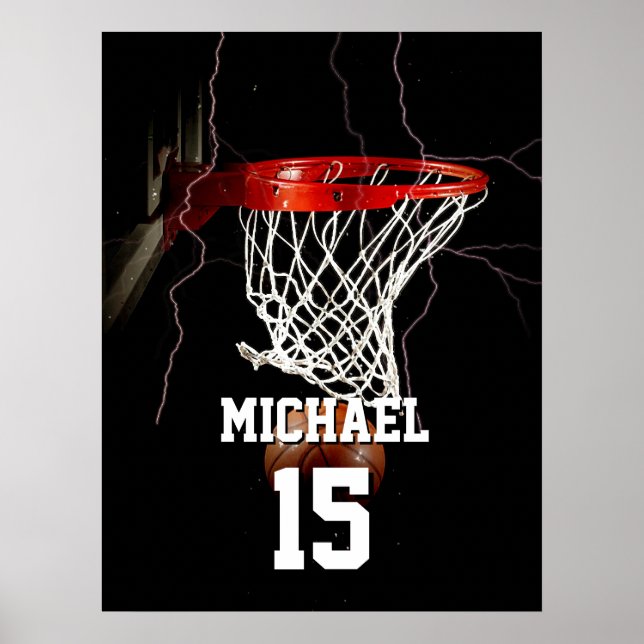 Basketball Name und Nummer hinzufügen Poster (Vorne)