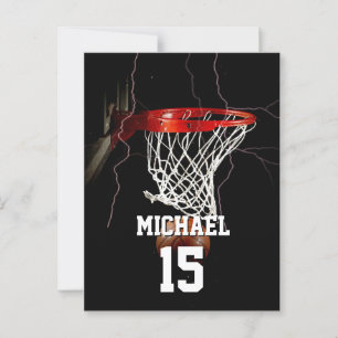 Basketball Name und Nummer hinzufügen Postkarte