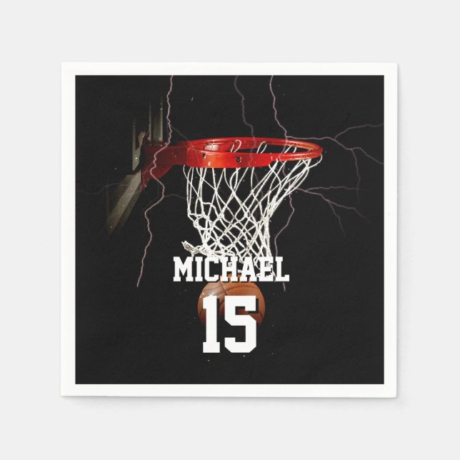 Basketball Name und Nummer hinzufügen Serviette (Vorderseite)