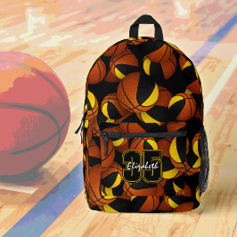 Basketball-Nationalmannschaft mit schwarzem Gold Bedruckter Rucksack
