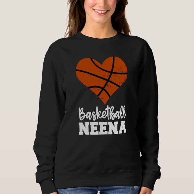 Basketball Neena Basketball Heart Grandma Neena Sweatshirt (Vorderseite)