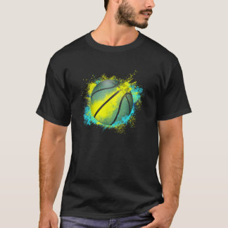 Basketball Neon Paint Spritzer Graphic T Shirt