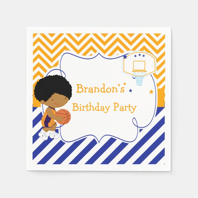 Basketball Niedlich American Birthday Party Serviette (Vorderseite)