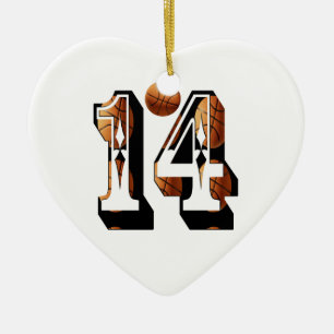 Basketball-Nummer 14-Logo Keramik Ornament