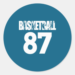 Basketball Nummer 87 Mein Lieblingsbasketballspiel Runder Aufkleber