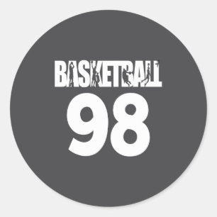 Basketball Nummer 98 Mein Lieblingsbasketballspiel Runder Aufkleber
