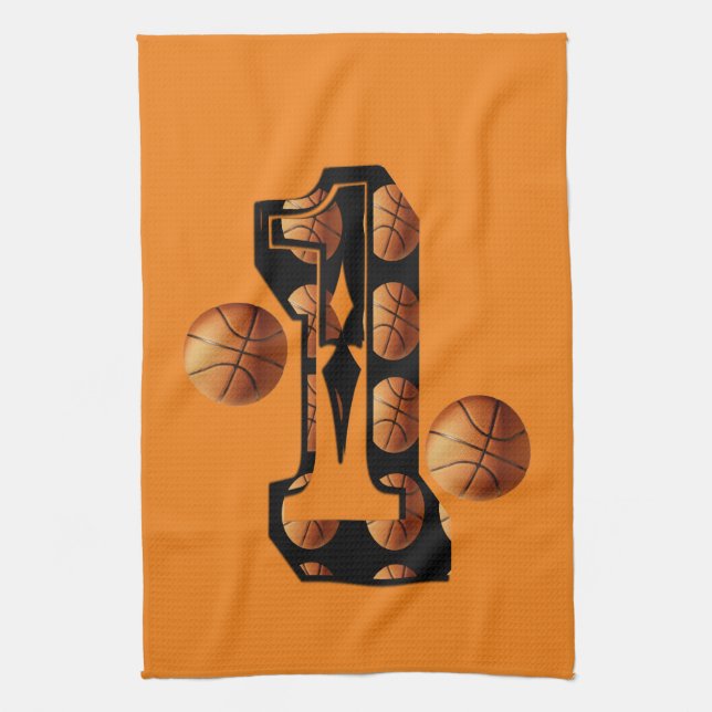 Basketball Nummer eins, Geschirrtuch (Vertikal)