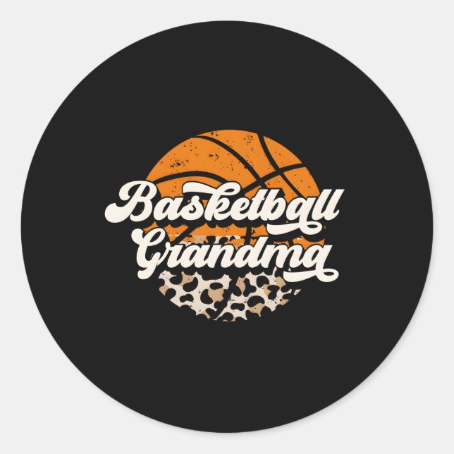 Basketball Oma Proud Oma eines Basketballs P Runder Aufkleber (Vorderseite)